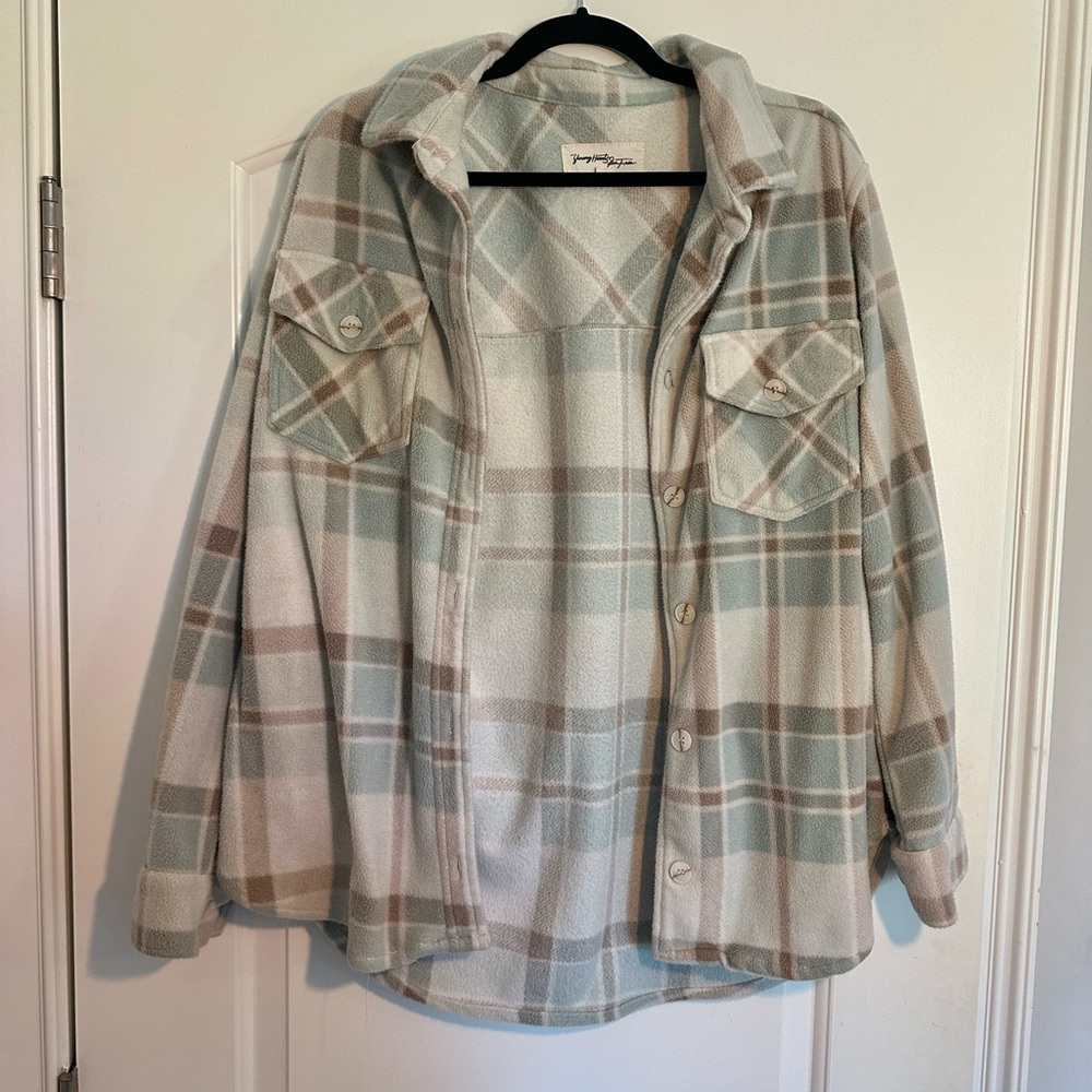 pink and blue flannel